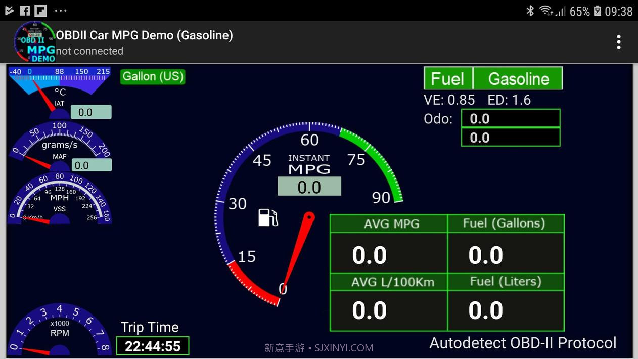 OBDII汽车MPG演示（汽油）v1.20截图