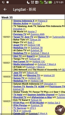 中国卫星频率列表截图2