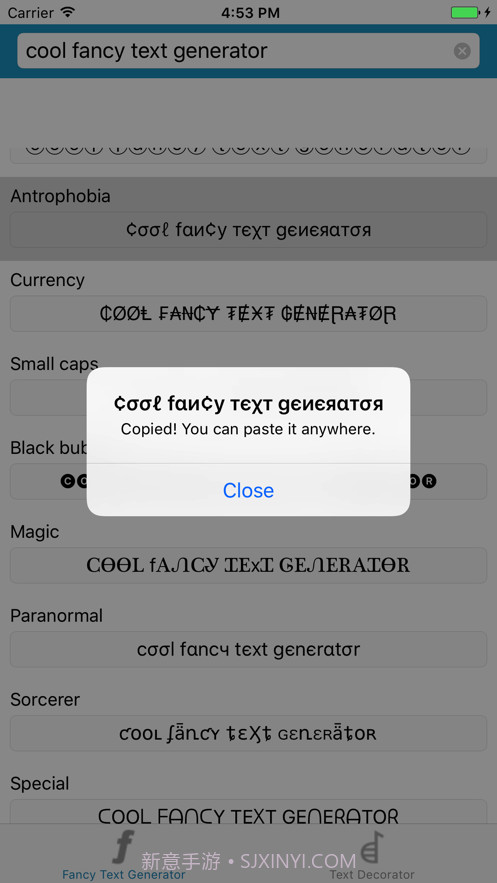 Cool Fonts(炫酷字体)截图2 Cool Fonts(炫酷字体)截图2