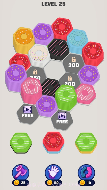 甜甜圈六边形排序截图2
