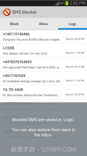 短信阻止 sms Blocker by Optinno截图1