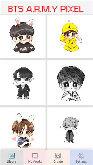 BTS像素涂色截图1