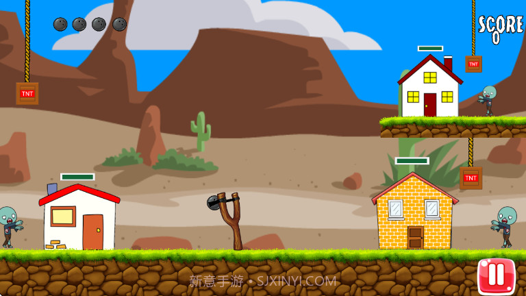 弹弓僵尸战争Angry zombies修改版截图3